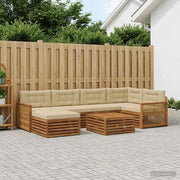Set di divani da esterno 7 pz Naturale e Beige 3383601