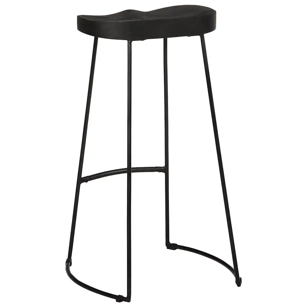 Sgabelli da Bar 2 pz Neri 45x40x78 cm Legno Massello di Mango 4013527