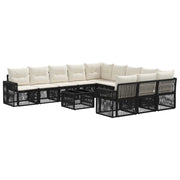 Set Divano da Giardino 12 pcs Nero e Bianco Crema polyrattan 3435265