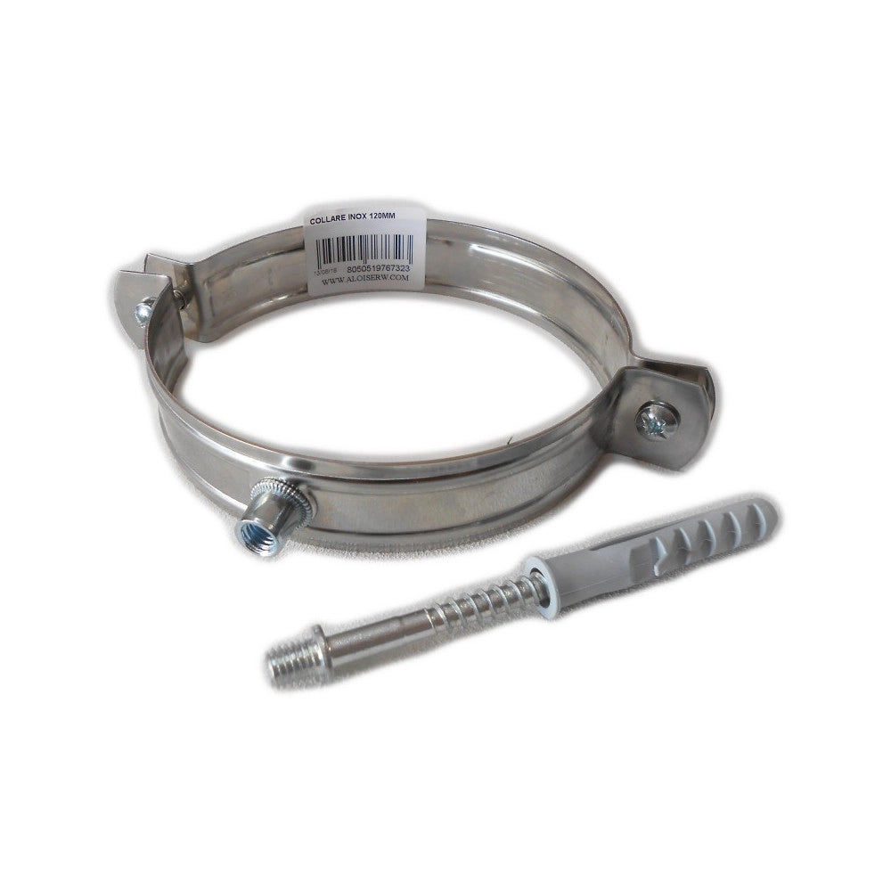 Collare fascetta murale inox 200mm spessore 8 decimi aisi 304