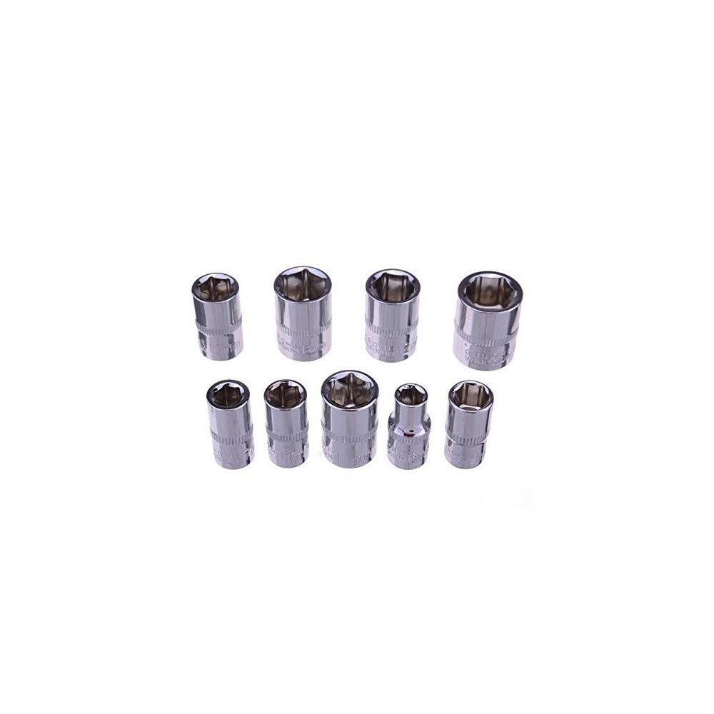 Trade Shop - Set Kit 46 Pezzi Chiavi A Bussola Con Cricchetto 1/4" Cacciavite Esagonale Tubo -