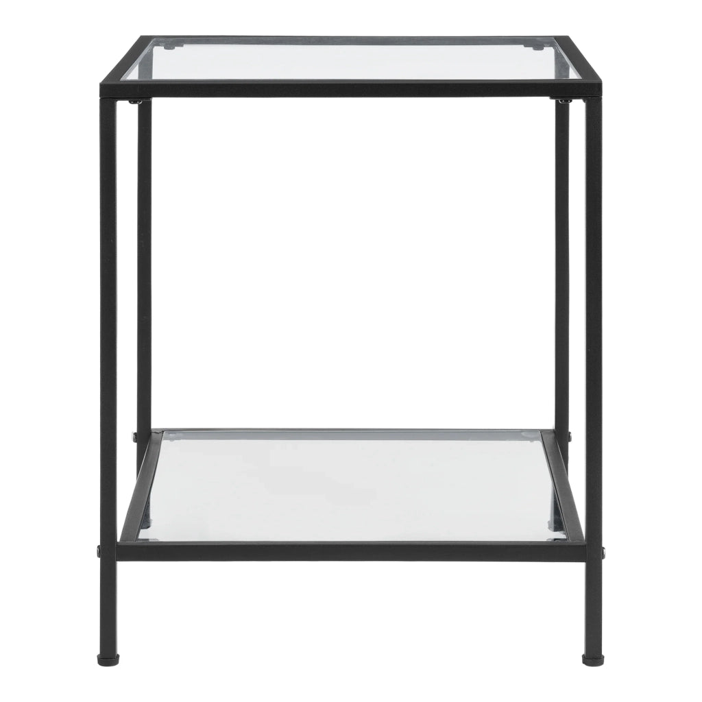 Tavolino laterale 55 x 45 x 45 cm nero trasparente 03_0008627
