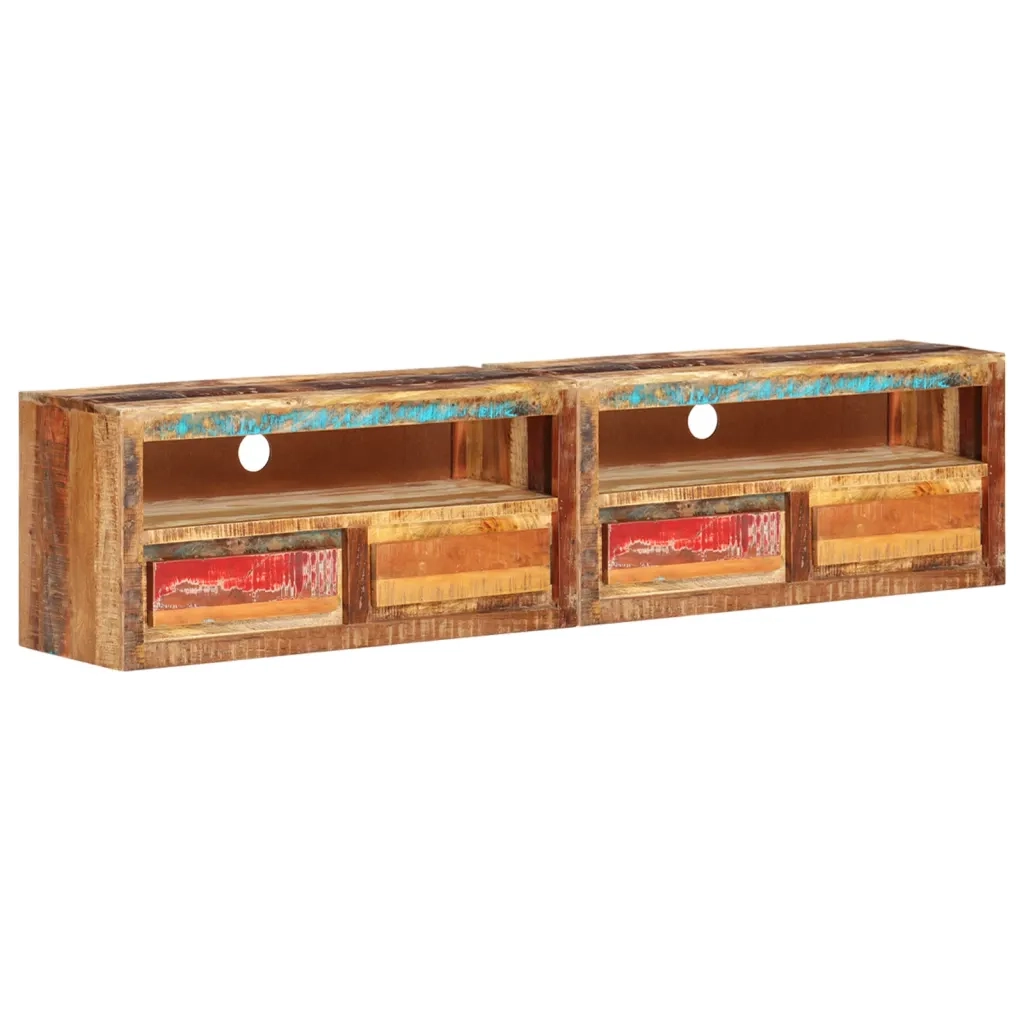 Mobili Porta TV 2pz 88x30x40 cm in Legno Massello di Recupero cod mxl 64251