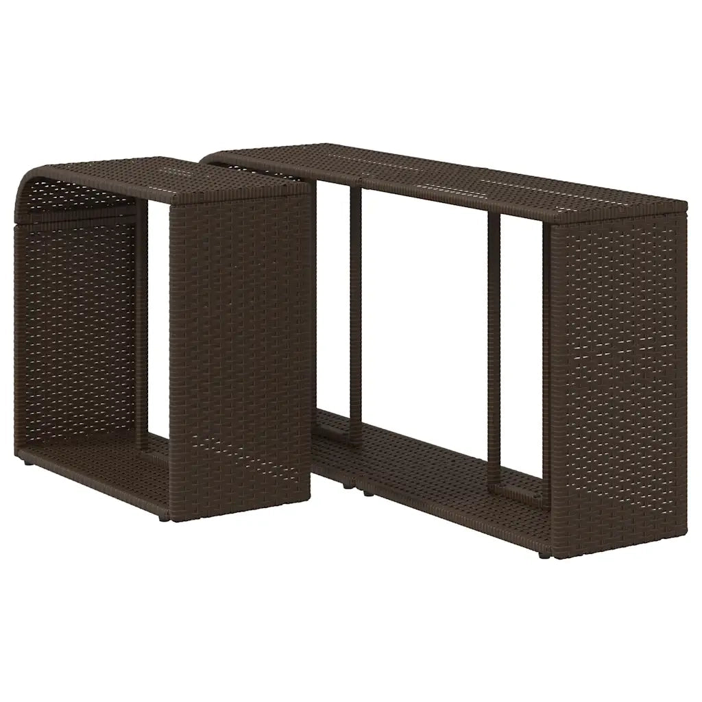 Scaffali Portaoggetti 2 pz Marrone in Polyrattan CFW5922184