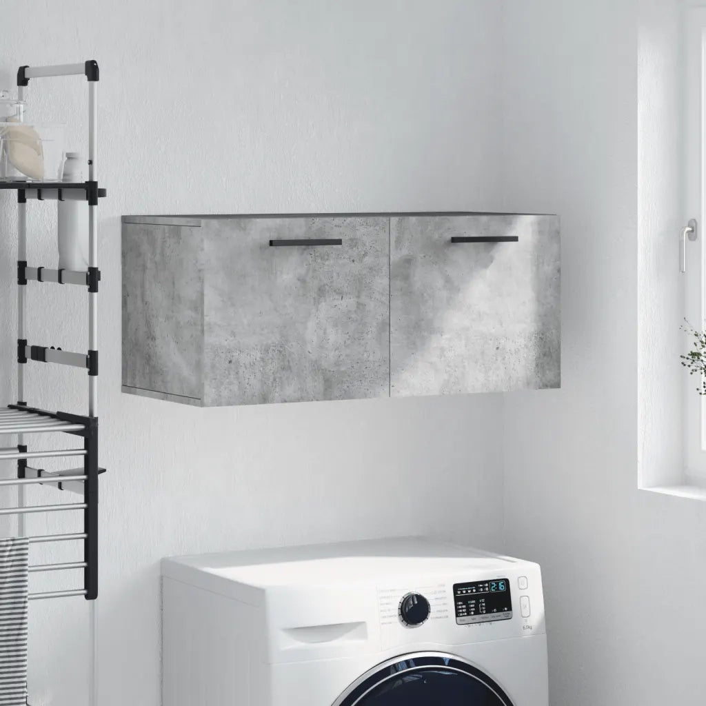 Armadietto a Muro | Mobile a Parete Grigio Cemento 80x36,5x35 cm Legno Multistrato