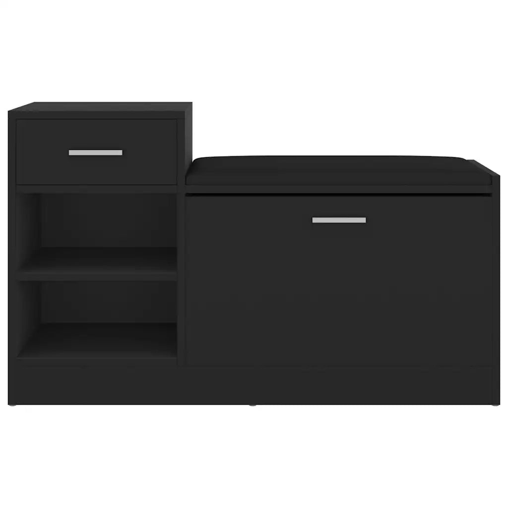 Panca Portascarpe Nera 94,5x31x57 cm in Truciolato cod mxl 61606