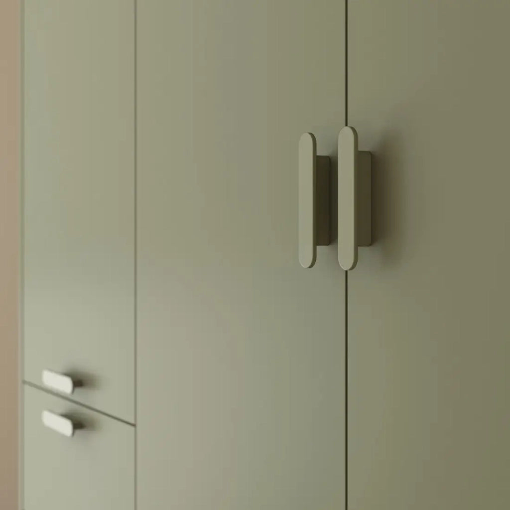 Armadio NOKI – 4 porte verde e legno – Stile scandinavo