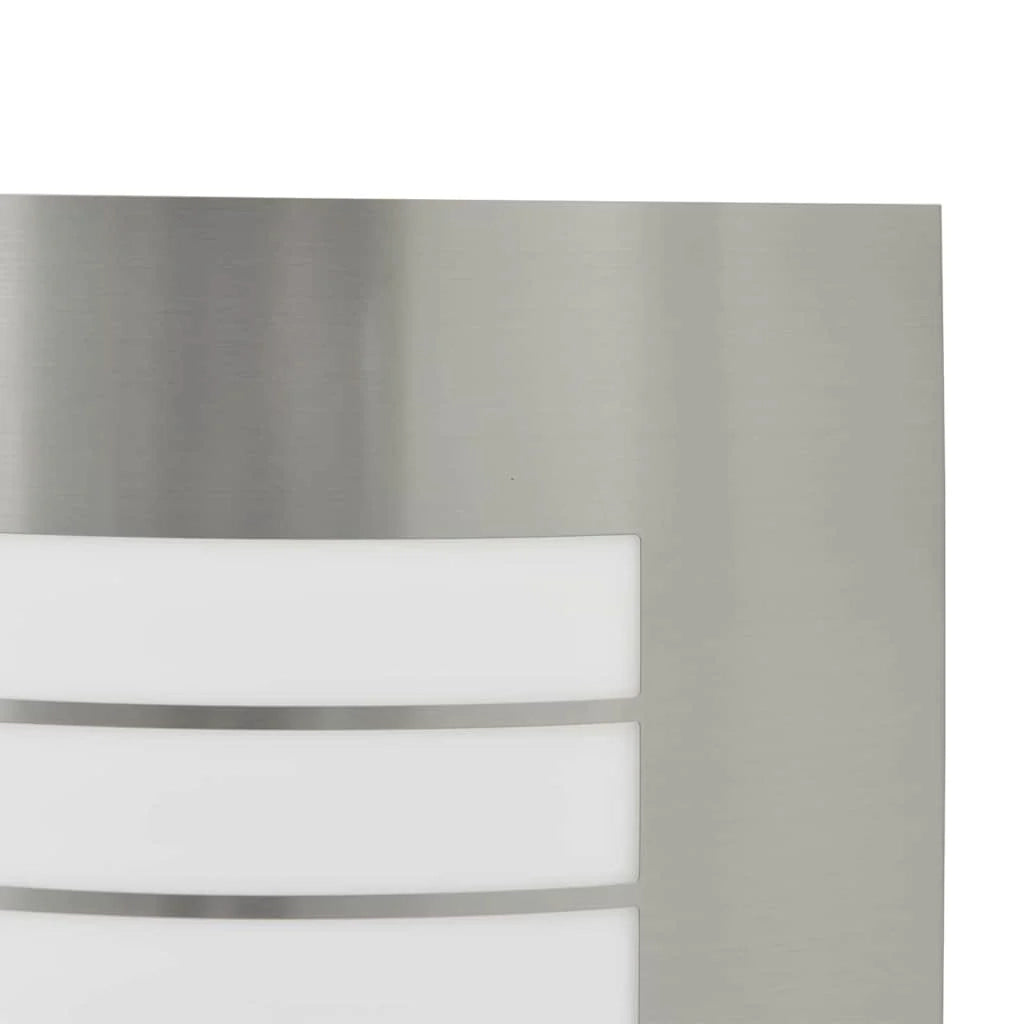 Moderna lampada da parete per esterni resistente alle intemperie per giardino 23 x 9 x 26 cm acciaio inox argento 02_0056515