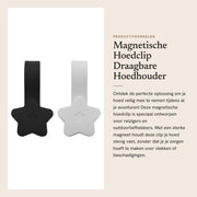 Clip per cappello magnetico - 2 pezzi set - Nero/Bianco - Accessorio portatile - Per cappelli da pesca/cappelli da sole - Magneti extra resistenti - Supporto per cappello