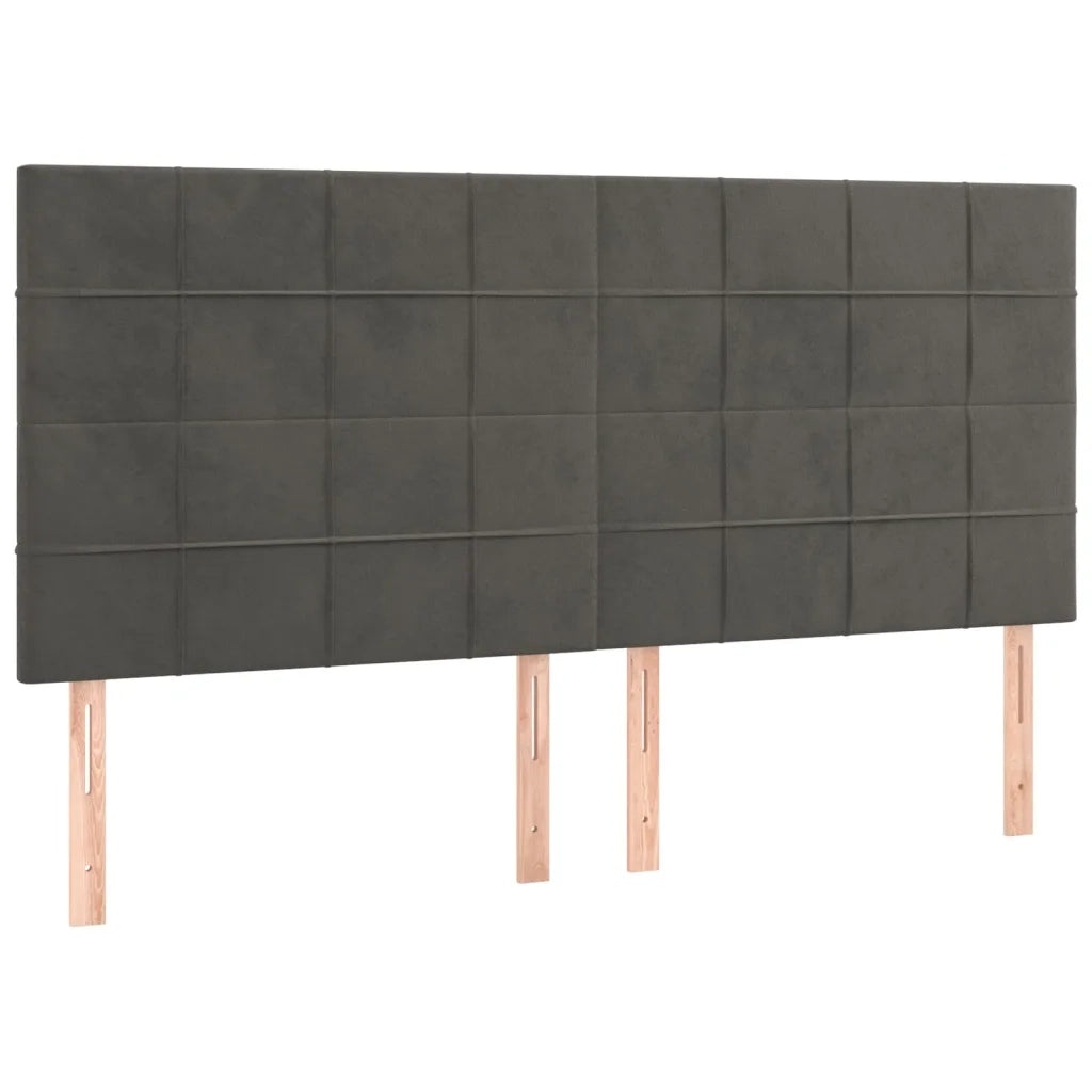 Testiera a LED GrigioScuro 200x5x118/128cm in Velluto 3122491