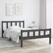 Giroletto-Struttura Letto Grigio in Legno Massello 100x200 cm 906323