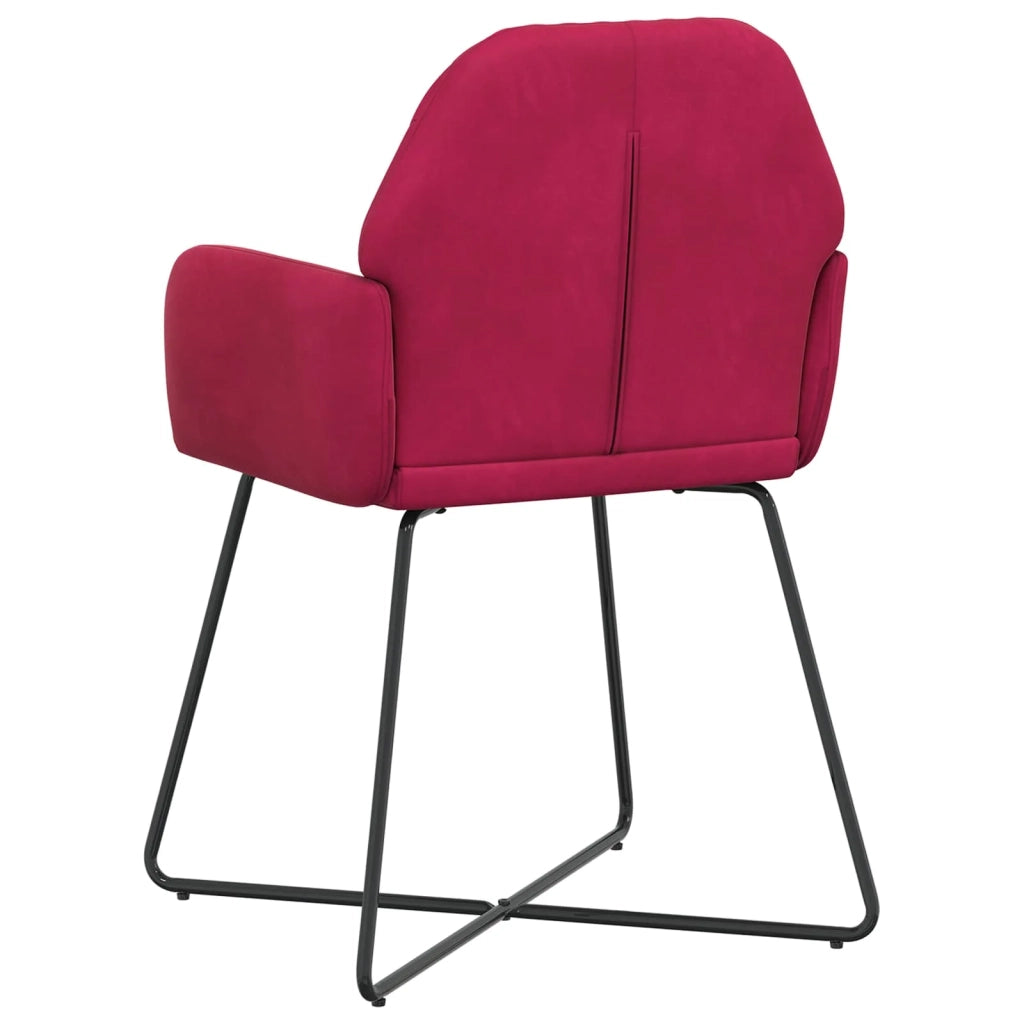Sedie da pranzo 2 pz Velluto Rosso Vino 55 x 50 x 84 cm 42034370