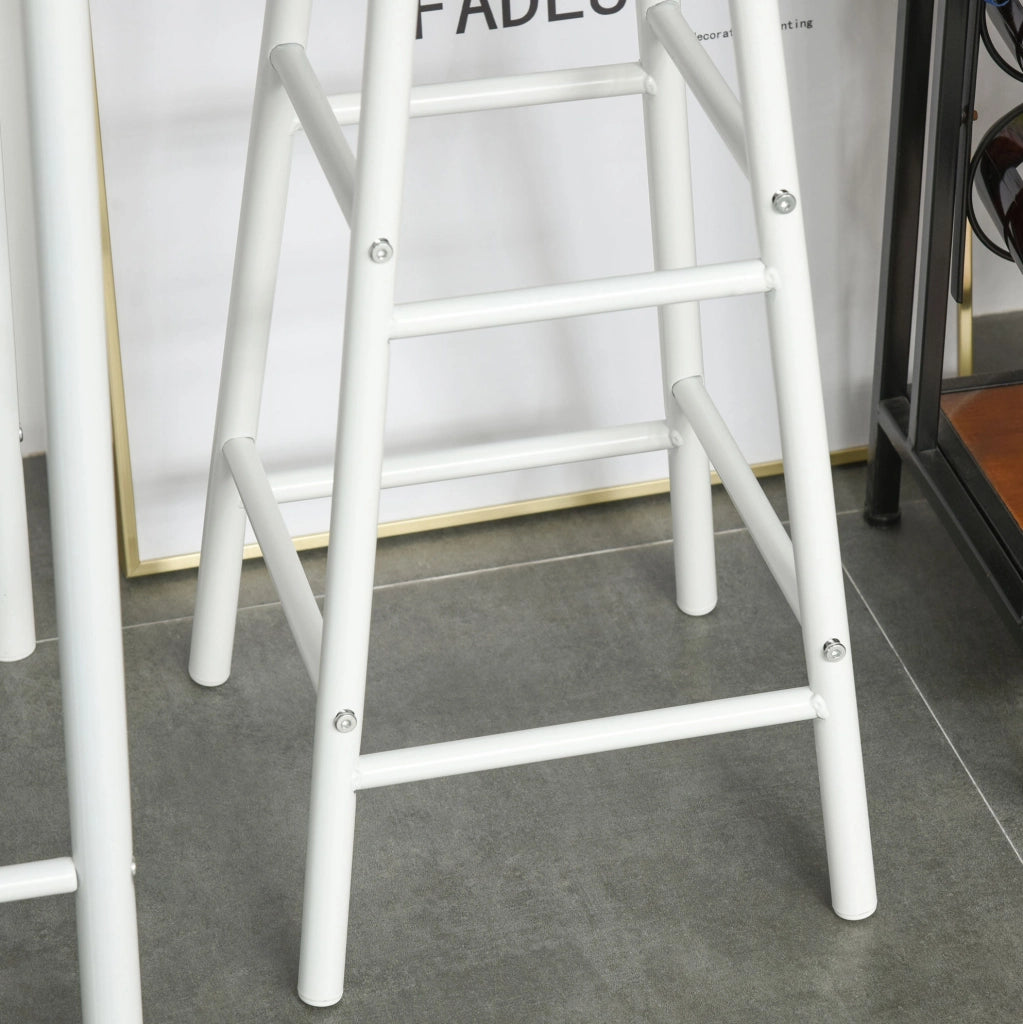 Set tavolo da bar con 2 sgabelli; 80x50x90 cm; salvaspazio in MDF bianco