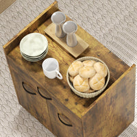 Carrello Isola da Cucina Armadietto con Ruote 60x40x77cm Marrone Rustico