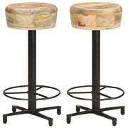 Sgabelli da Bar 2 pz 66 cm in Legno Massello di Mango cod mxl 64484