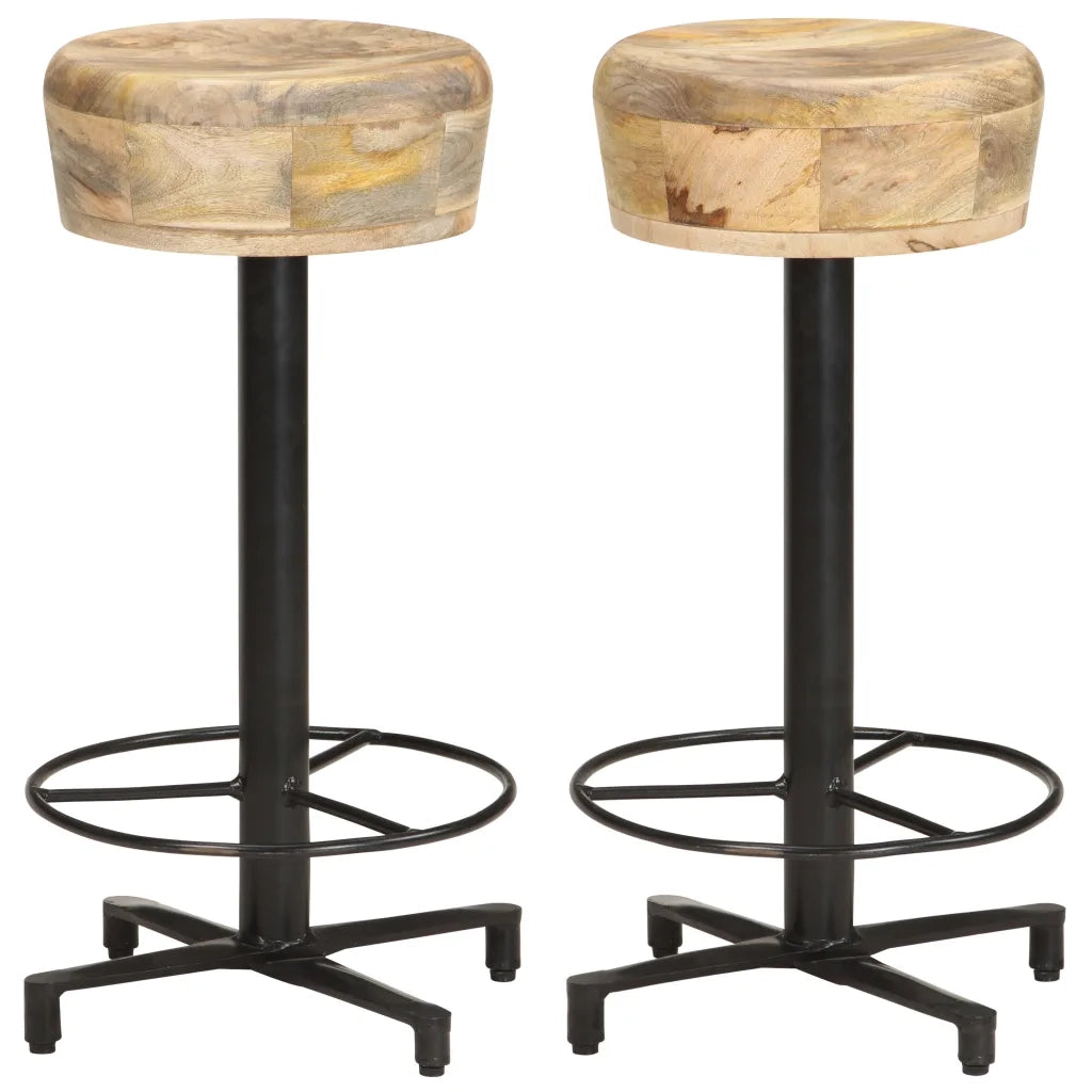 Sgabelli da Bar 2 pz 66 cm in Legno Massello di Mango cod mxl 64484