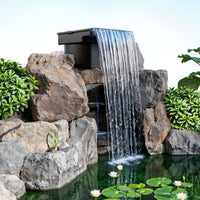 CWF-400 Cascata laghetto con sistema filtrante integrato, 14000 l/h, vasca con larghezza di uscita 400 mm, per giochi d'acqua da giardino