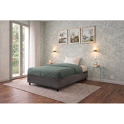 Letto imbottito Singolo 80x200 cm BoxMax - Contenitore,Microfibra,Grigio