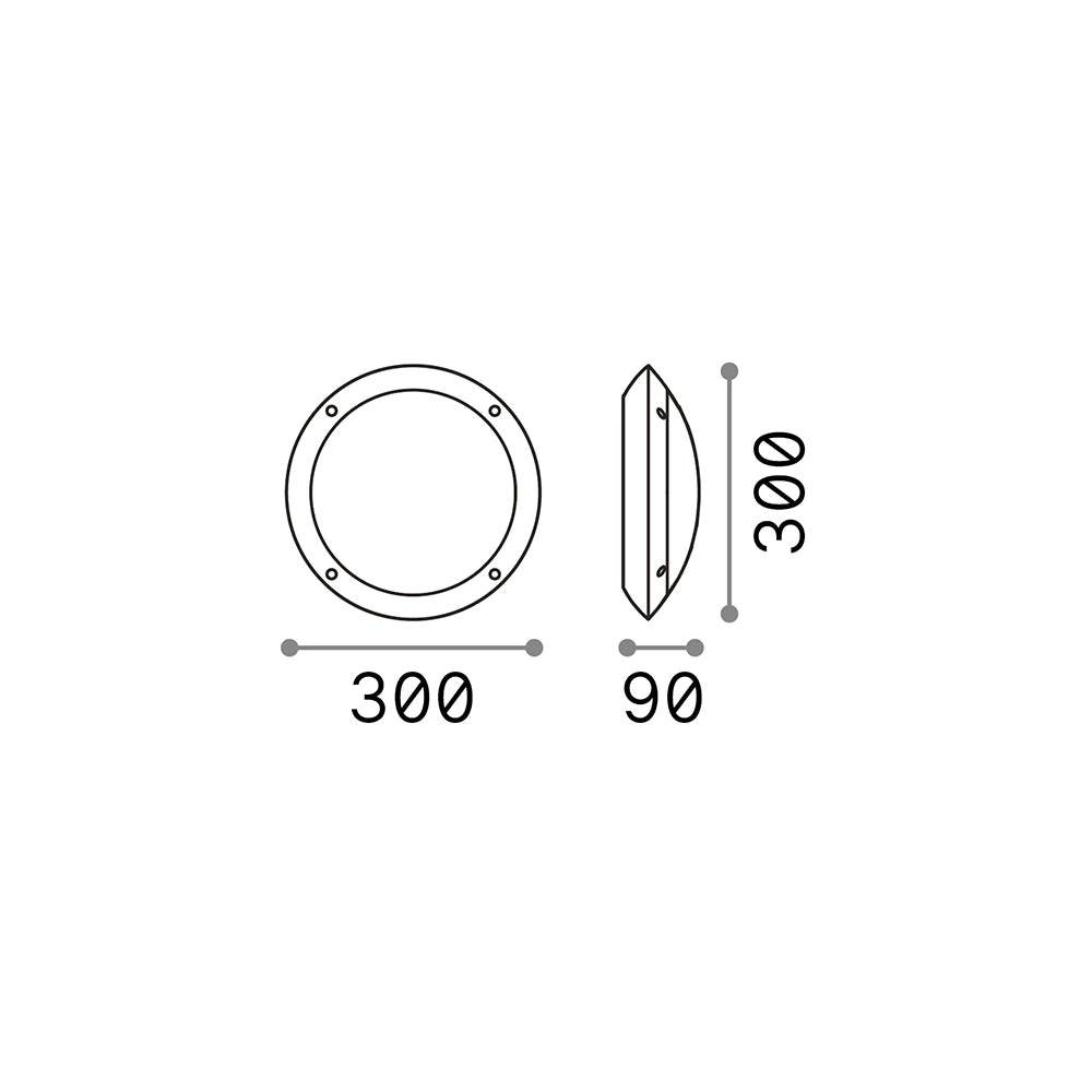 Applique Moderna Polar-1 Materie Plastiche Nero 1 Luce E27