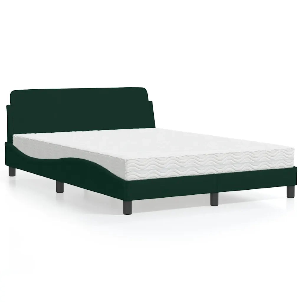 Letto con Materasso Dover Verde Scuro 120x200 cm in Velluto 3208374
