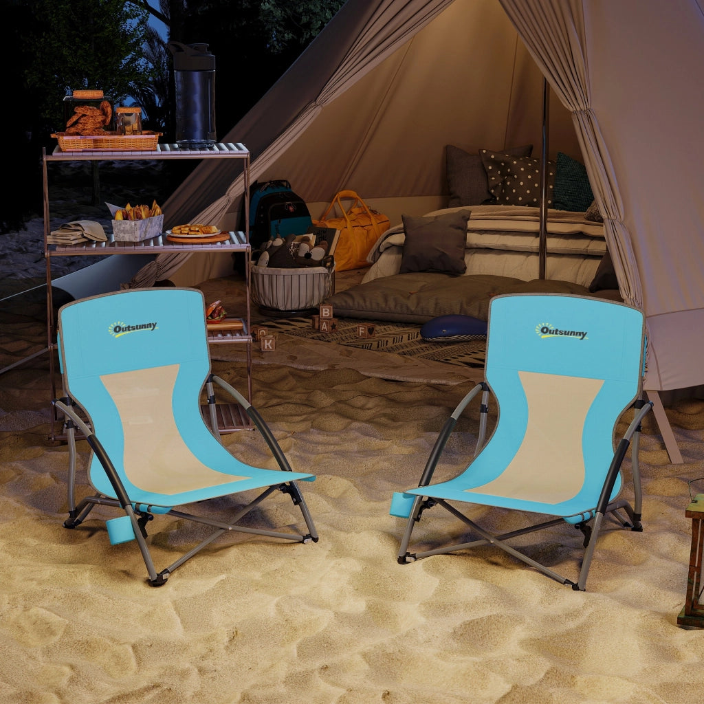 Sedia da giardino pieghevole ¨C zephmum ¨C blu 58x55x62 cm