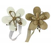 Trade Shop - Calamite Calamita 2pz Legno Fiore Fermatenda Design Tende Ferma Ornamento Tenda -