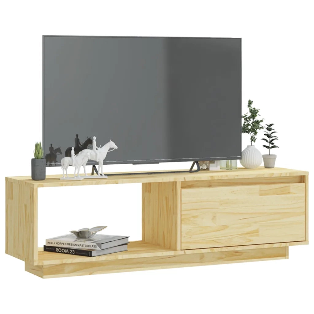Mobile Porta TV-Mobile per TV-Credenza TV 110x30x33,5 cm in Legno Massello di Pino