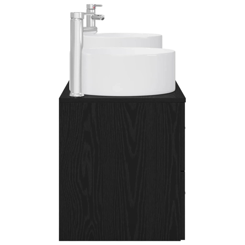 Set di mobili per il bagno 3 pz Nero 161,5 x 44,5 x 80 cm 3405940