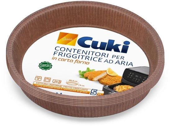 Cesti per air fryer, resistenti al grasso, impermeabili e antiaderenti, per una cottura omogenea e una frittura croccante, 1 confezione pezzo, Ø20,5 cm