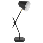 Lampada da tavolo Lampada da scrivania in metallo Nero con braccio a gru paralume orientabile