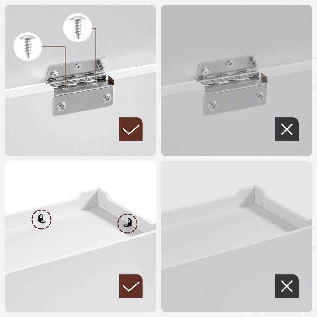 Panca Contenitore Oslo in Legno Bianco con Maniglie