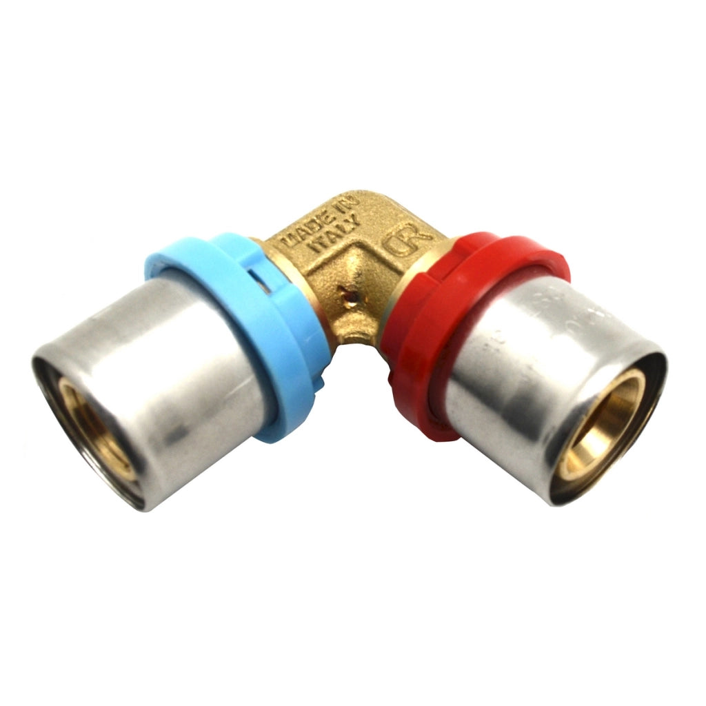 RACCORDO CURVO DOPPIO COMPACT  PER MULTISTRATO- 20 x 2,0 - 20 x 2,5- TIEMM- pezzi 1