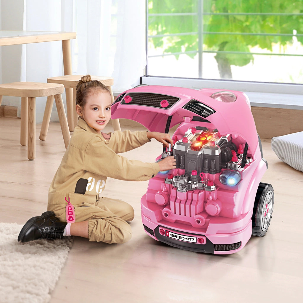 Set di Giochi per Bambini con Strumenti e Volante ¨C Zephmum ¨C Rosa 40x39x47 cm