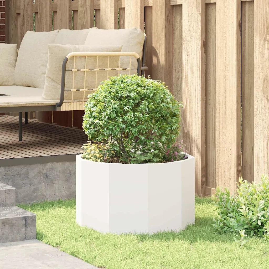 Fioriera | Cassetta per fiori | Vaso Bianco 60 x 60 x 35 cm Acciaio