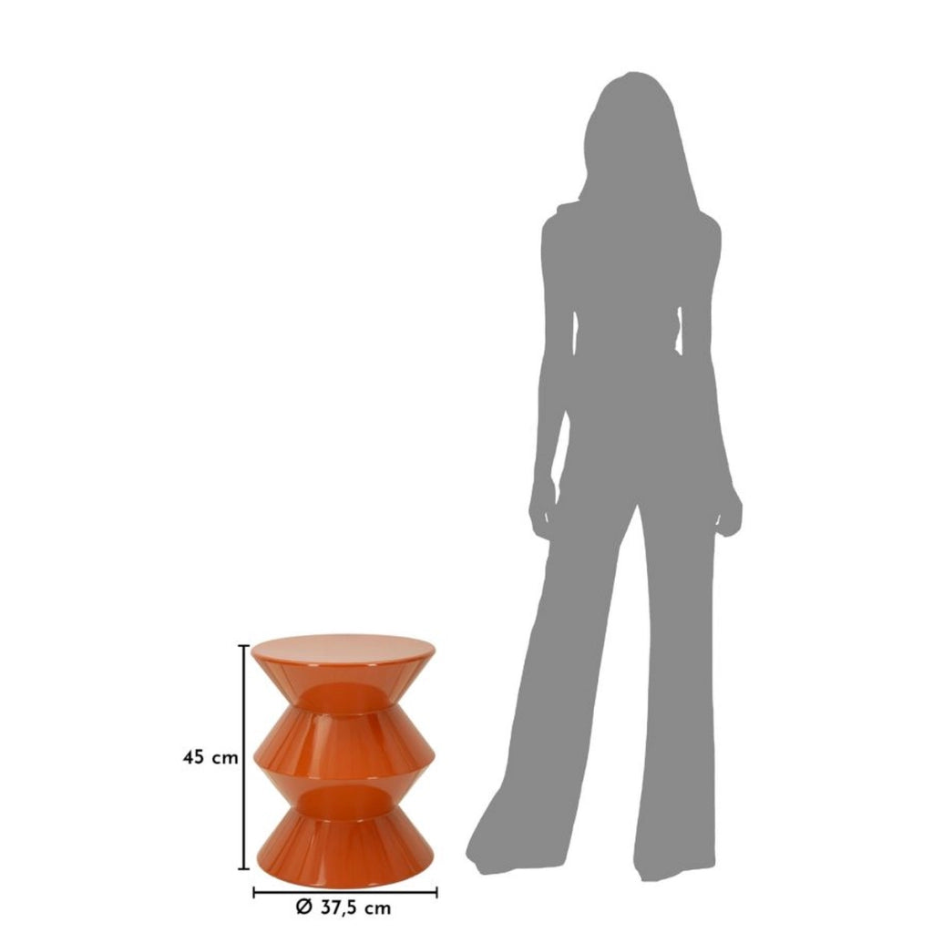 Tavolino VKH1082, Arancione, Metallo, 37,5x37,5x45 cm