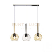 SOSP. BIANCO RETTANGOLARE 3 LUCI VETRI TUTTI PICCOLO (1X TRASPARENTE + 2X AMBRA) 1155BI-S3 RP-TA