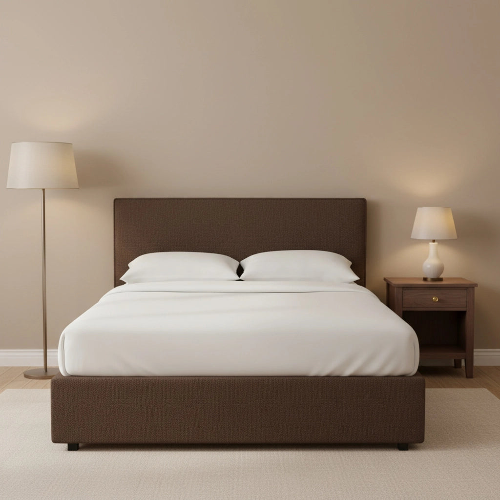 Worthing, Letto Matrimoniale Sfoderabile Made in Italy, Marrone