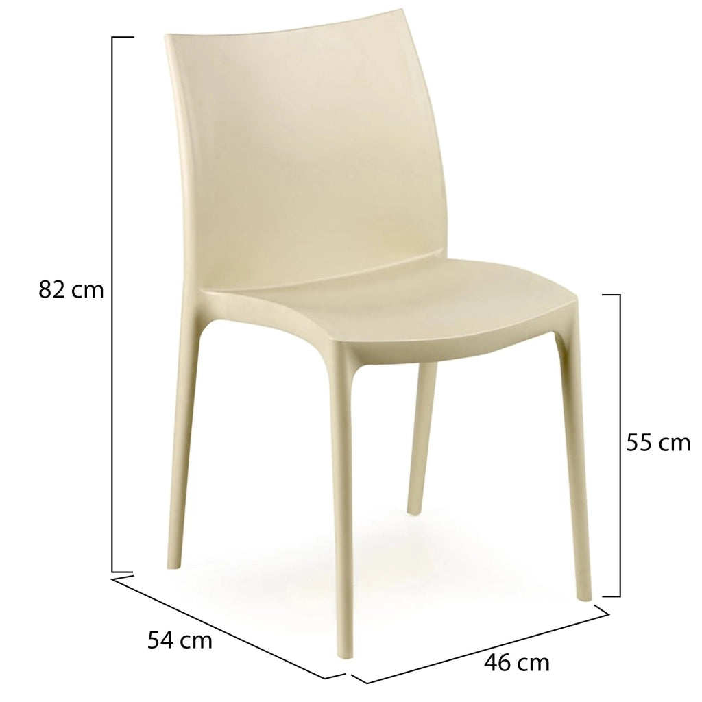 Grover, Sedia da Esterno 4 Sedie Made in Italy, Beige