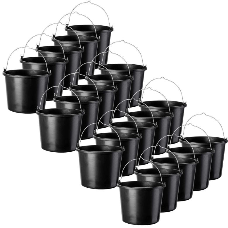 Secchio da costruzione KADAX 12L, secchi in plastica resistenti per uso domestico e giardinaggio, confezione da 20 pezzi