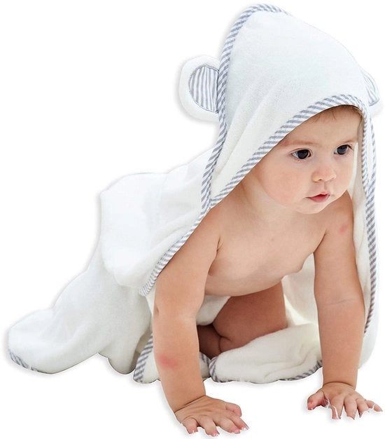 Asciugamano per bambini con cappuccio - cotone bambù e rayon, asciugamano per bambini con orli di pelliccia per neonati