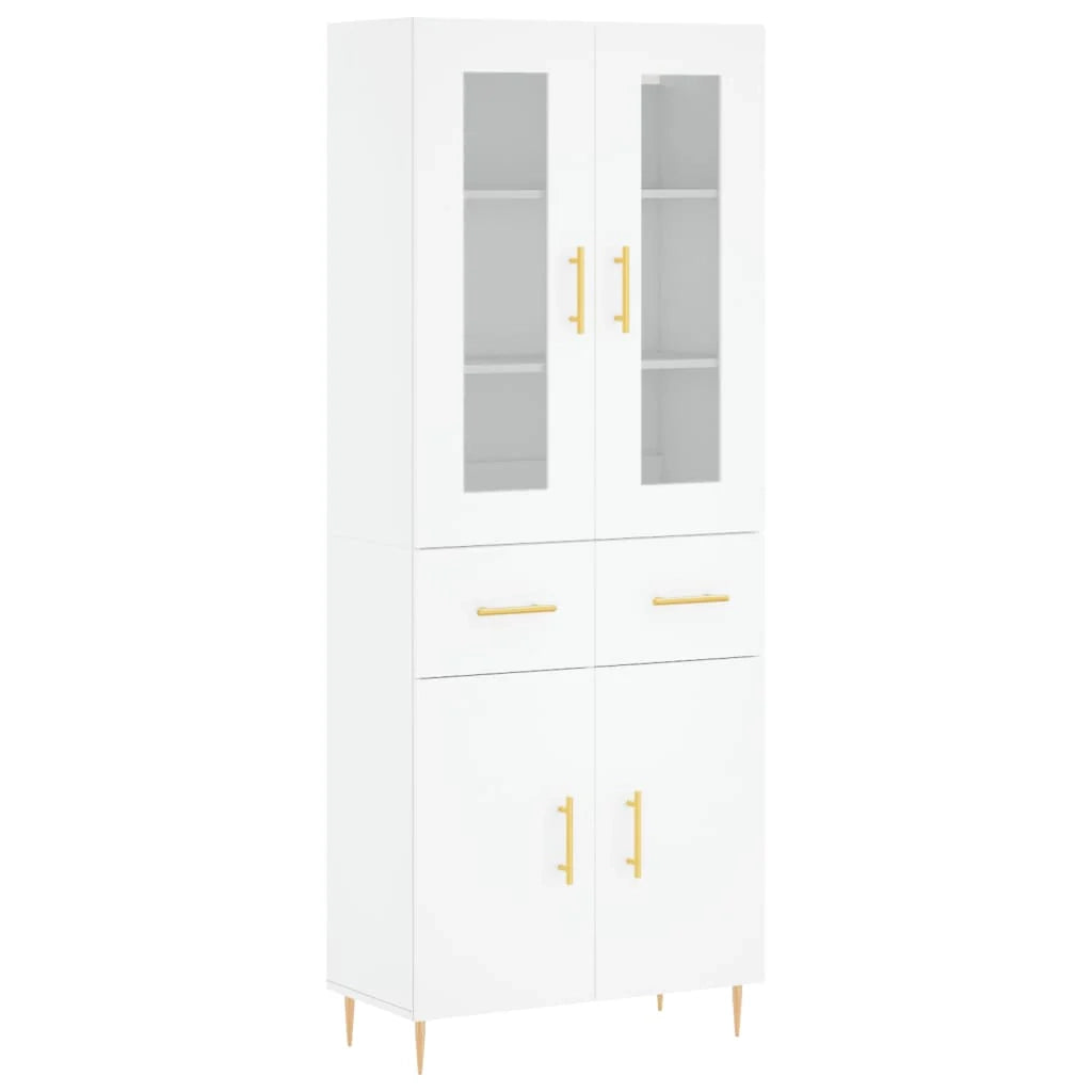 Buffet credenza cassettiera mobiletto mobile contenitore organizer cucina soggiorno salotto alto 69,5 x 34 x 180 cm legno ingegnerizzato bianco 02_0032689