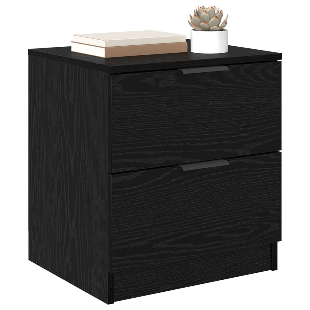 Armadio da Notte con cassetto 2 pcs Rovere Nero 45 x 39 x 50cm 880509