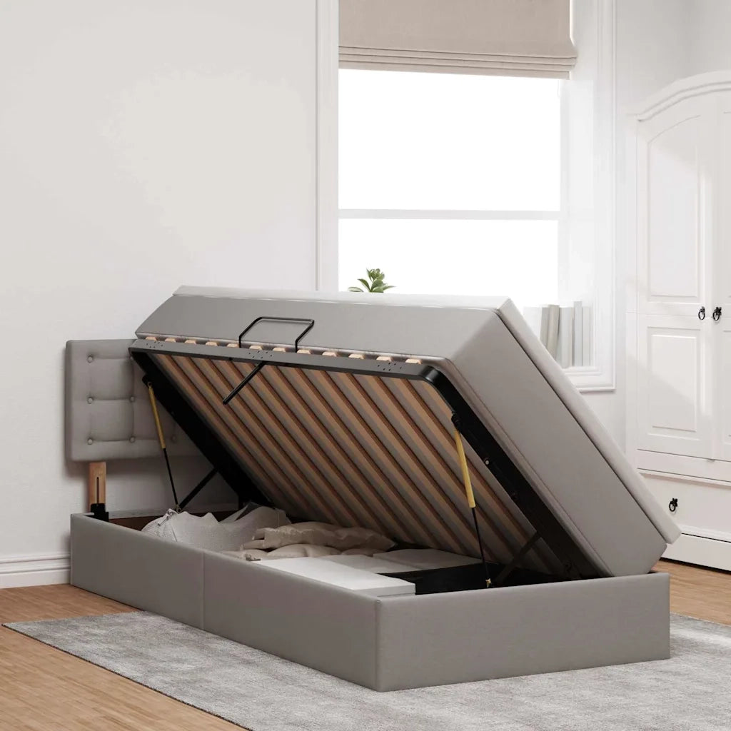 Letto con contenitore LED e materasso Tortora 90 x 190 cm