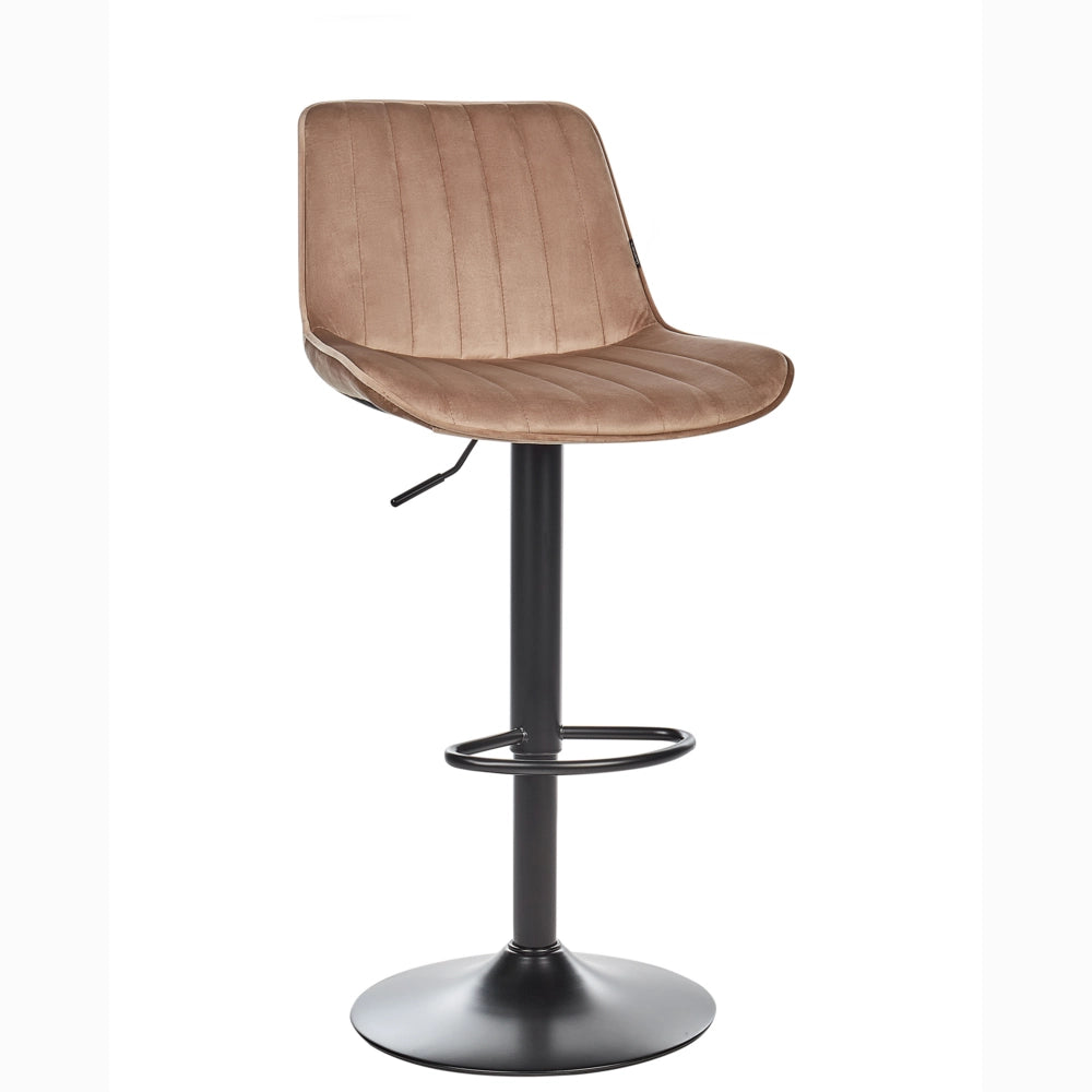 Set di 2 sedie da bar in velluto marrone gambe in acciaio nero senza braccioli set da pranzo salotto soggiorno moderno