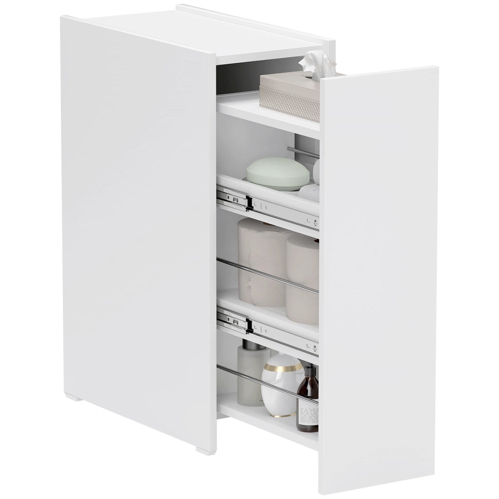 Mobile Bagno Stretto con Cassetto Profondo ¨C Zephmum ¨C Legno Bianco 60x30x