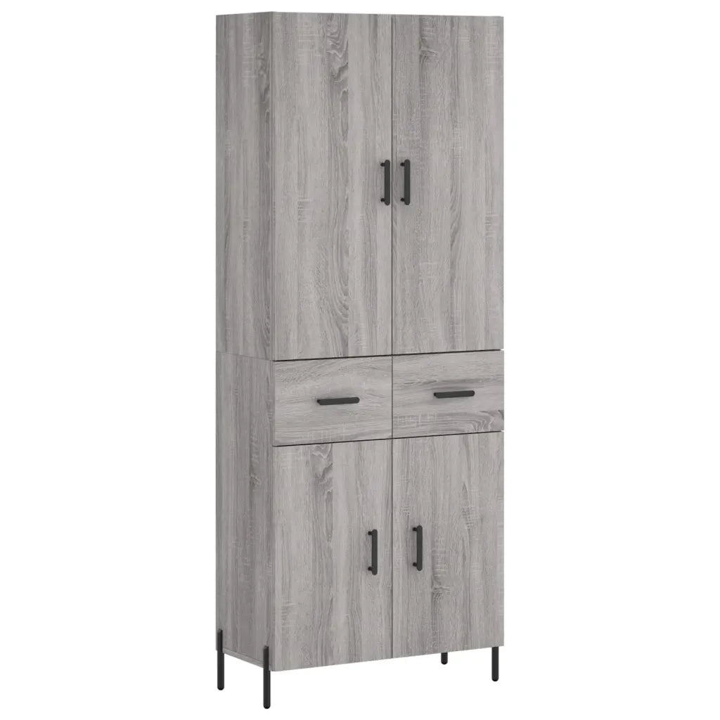 Credenza | Madia | Buffet da pranzo | Armadio da pranzo Grigio Sonoma 69,5x34x180 cm in Legno Multistrato