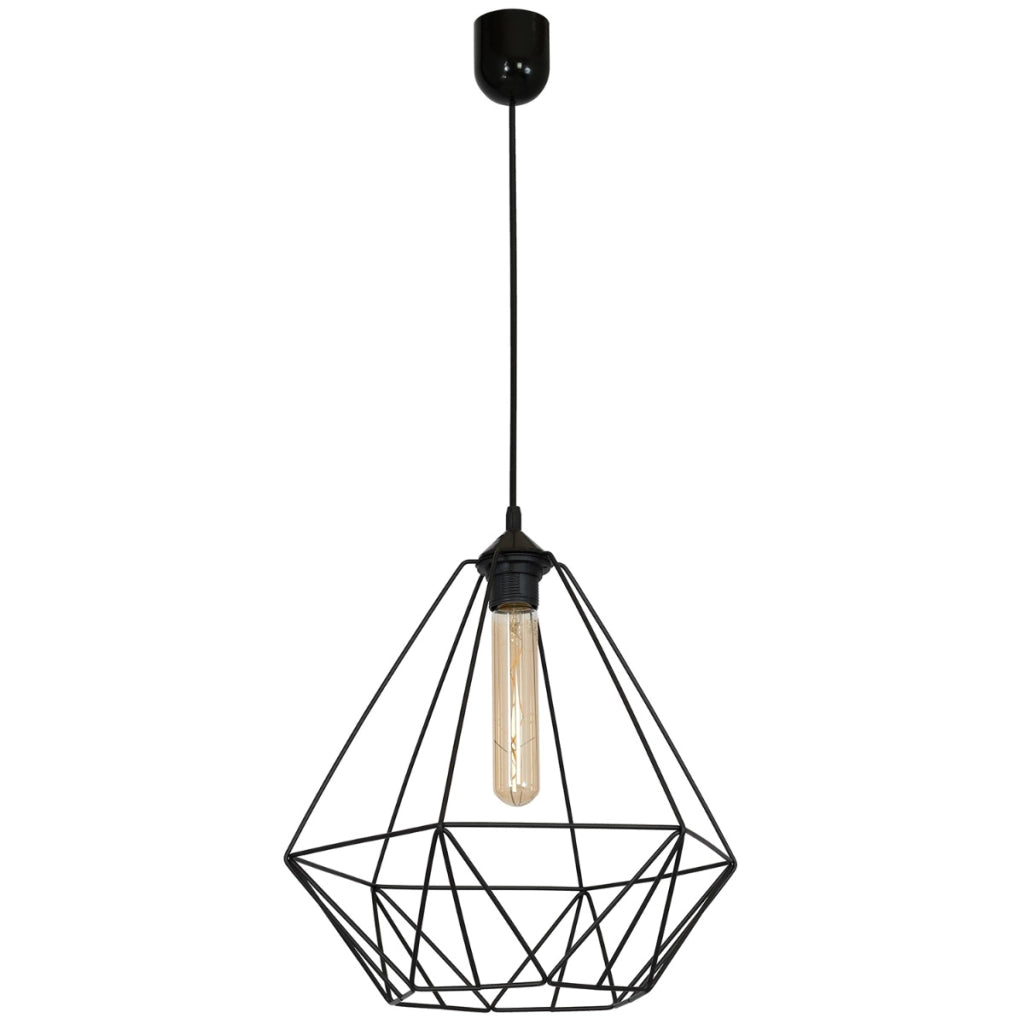 Lampada sospensione loft nera rete 35cm Basket E27 Luminex