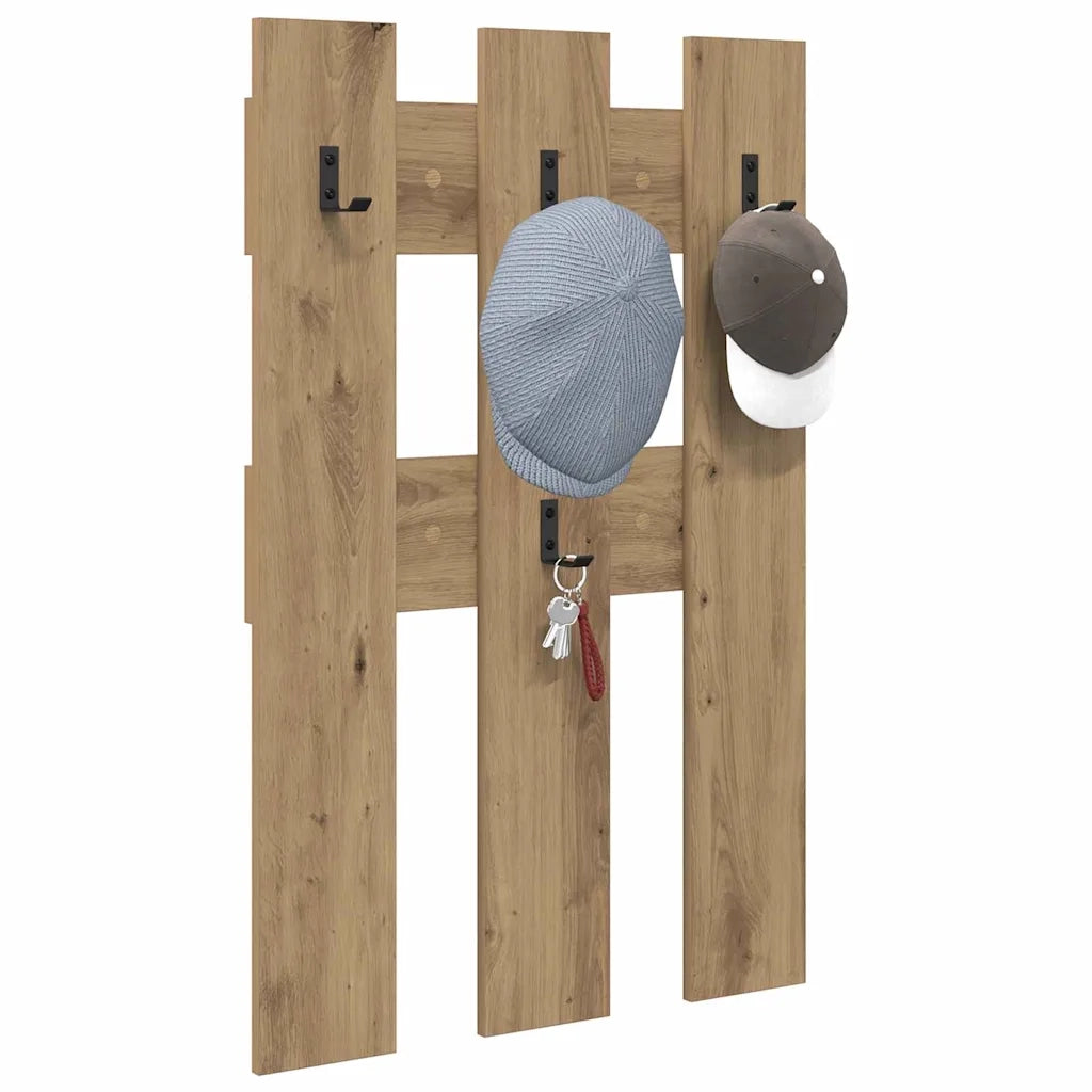 Appendiabiti a muro A parete Rovere artigianale 65 x 3 x 100 cm 874506