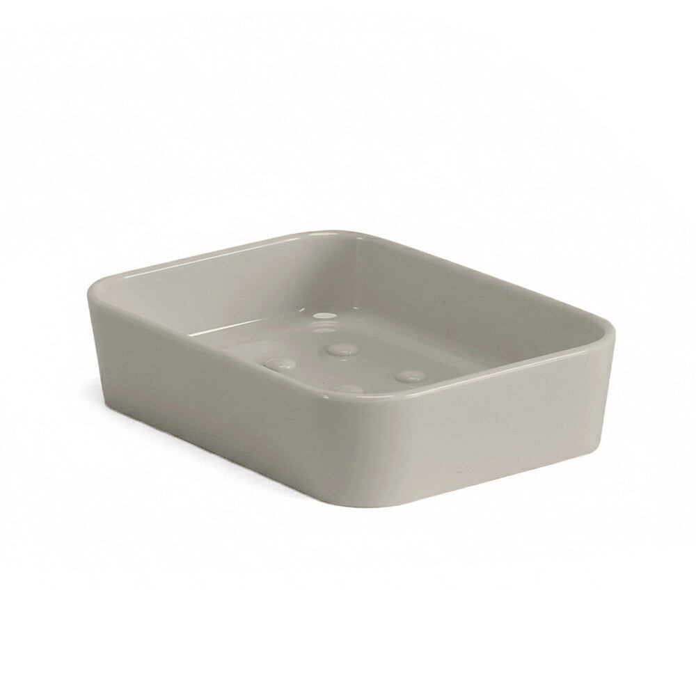 Porta sapone bagno beige in plastica Star