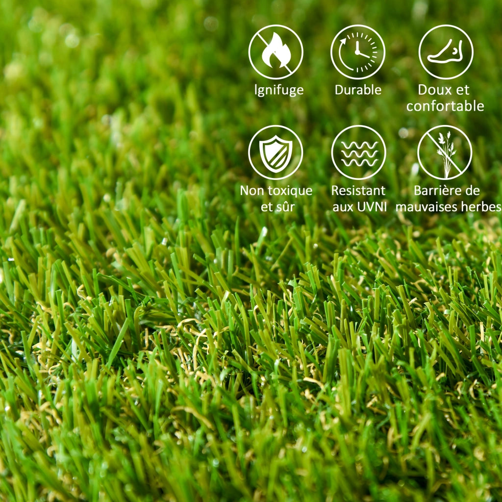 Tappeto erboso sintetico ¨C zephmum ¨C 10 pezzi 30x30 cm spessore 3 cm colore verde